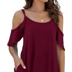 Women's Summer Spaghetti Strap Casual Sleeves Swing Dress